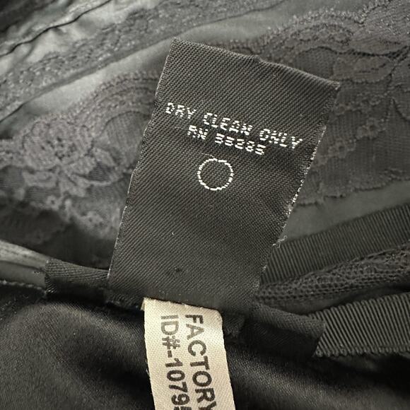 Vintage Express Y2K Skirt Women 5/6 Black Tulle Hem Gothic Silk Lace Coquette - Picture 10 of 11